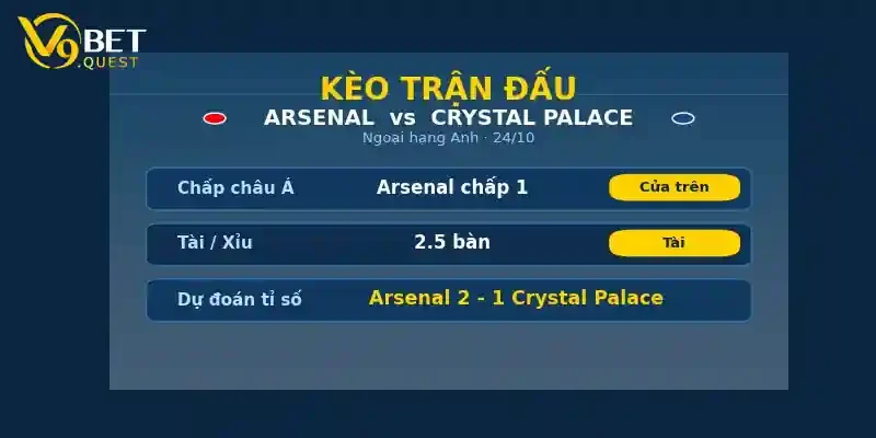 Soi kèo Arsenal vs Crystal Palace ngày 24/10 – Ngoại hạng Anh 2 Kèo trận đấu Arsenal vs Crystal Palace