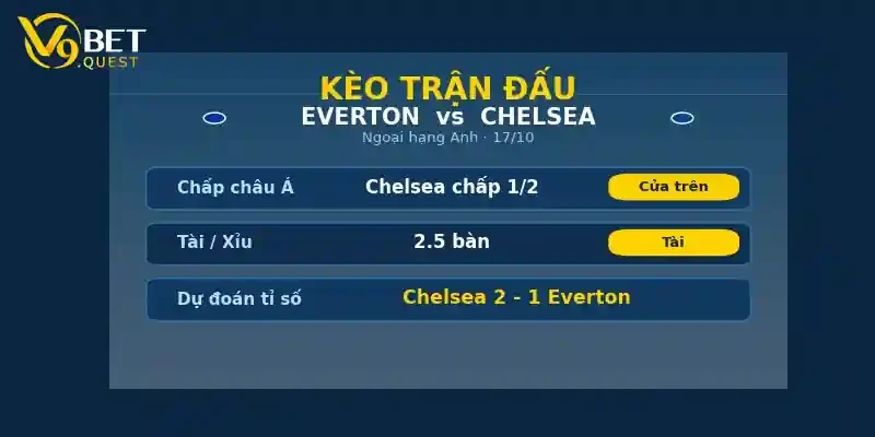 Soi kèo Everton vs Chelsea ngày 17/10 2 Kèo trận đấu Everton vs Chelsea