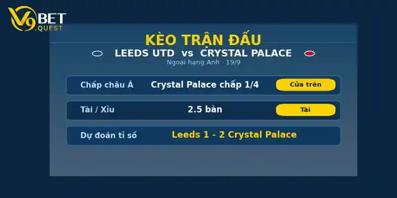 Kèo trận đấu Leeds vs Crystal Palace