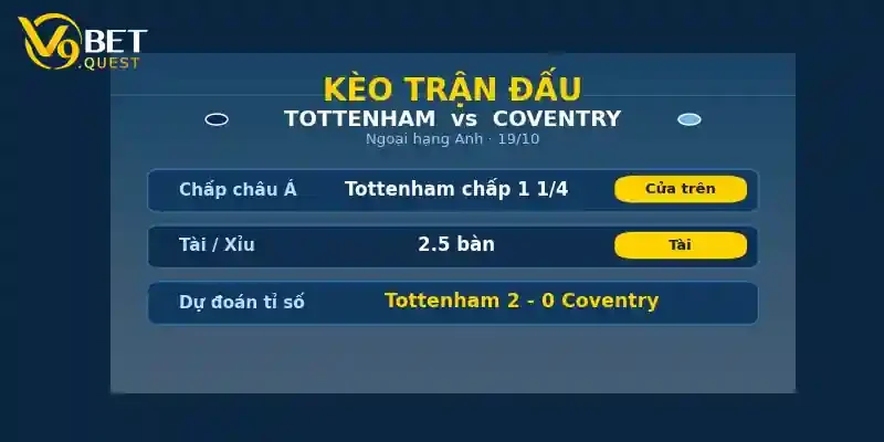 Soi kèo Tottenham vs Coventry City ngày 19/10 – Ngoại hạng Anh 2 Kèo trận đấu Tottenham vs Coventry City