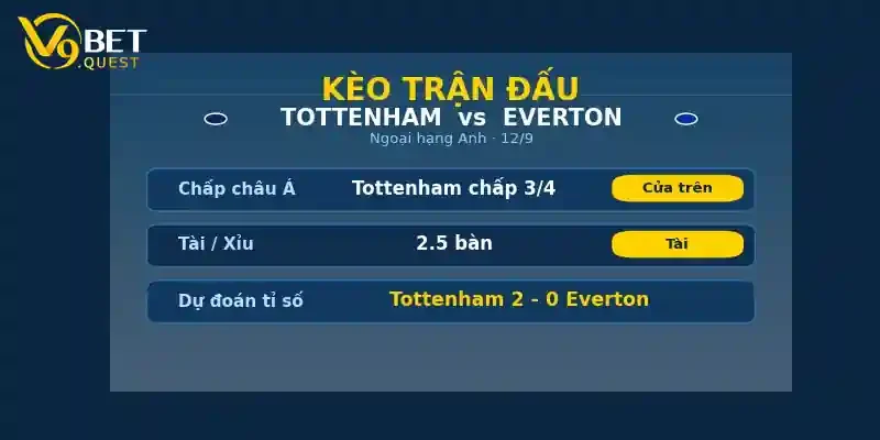 Kèo trận đấu Tottenham vs Everton